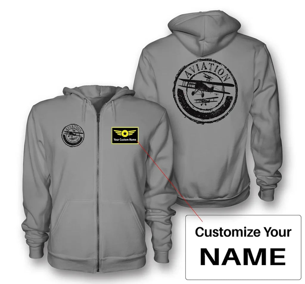 Aviation Lovers Designed Zipped Hoodies - view 13
