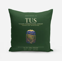 Thumbnail for Tucson International Airport (TUS) design on dark green pillow