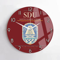 Thumbnail for Santos Dumont Airport (SDU) design on dark red no frame wall clock
