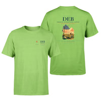Thumbnail for Debrecen International Airport (DEB) design printed on light green double-side t-shirt