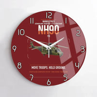 Thumbnail for NHIndustries NH90 TTH design on dark red no frame wall clock