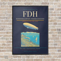 Thumbnail for Bodensee-Airport Friedrichshafen FDH vertical canvas print - framed - navy blue background