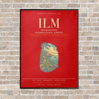 Thumbnail for Wilmington International Airport ILM - Canvas Framed - Red