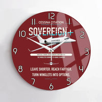 Thumbnail for Cessna Citation Sovereign+ design on dark red no frame wall clock