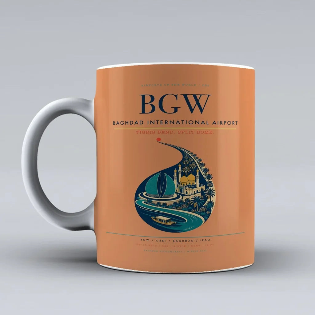 Baghdad International Airport BGW Mug - Orange