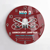 Thumbnail for DJI Neo 2 design on dark red no frame wall clock