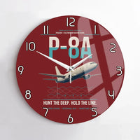 Thumbnail for P-8A Poseidon design on dark red no frame wall clock