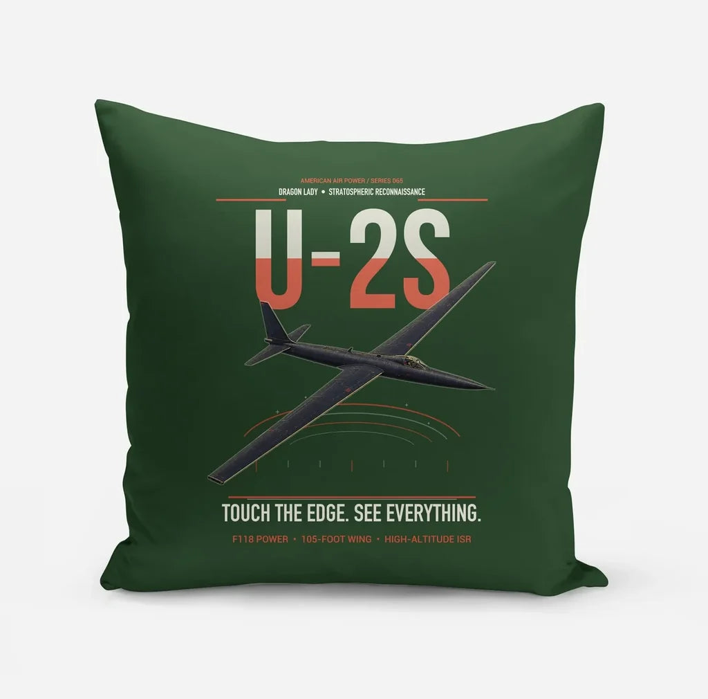 U-2S Dragon Lady design on dark green pillow