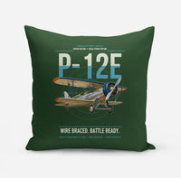 Thumbnail for Boeing P-12E design on dark green pillow