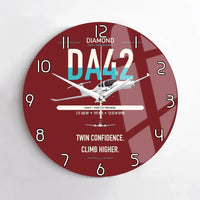 Thumbnail for Diamond DA42-VI design on dark red no frame wall clock