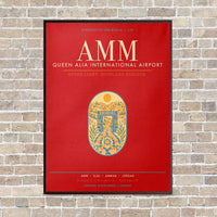 Thumbnail for Queen Alia International Airport AMM - Canvas Framed - Red