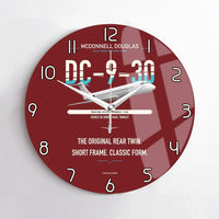 Thumbnail for McDonnell Douglas DC-9-30 design on dark red no frame wall clock