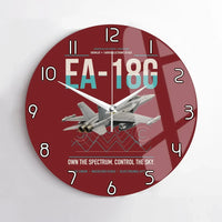 Thumbnail for EA-18G Growler design on dark red no frame wall clock