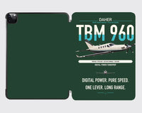 Thumbnail for Daher TBM 960 design on dark green ipad tablet case
