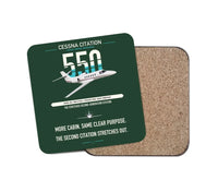 Thumbnail for Cessna Citation 550 - Citation II design on dark green 1 piece coaster