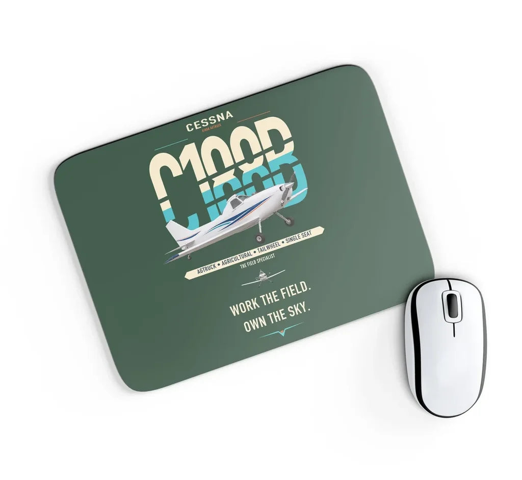 Cessna A188B AgTruck design on dark green rectangle mouse pad