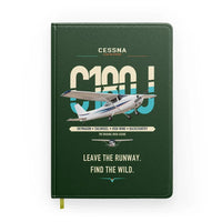 Thumbnail for Cessna 180J Skywagon design on dark green notebook