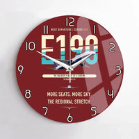 Thumbnail for Embraer E190 design on dark red no frame wall clock