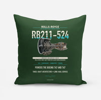 Thumbnail for RB211-524 design on dark green pillow