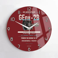 Thumbnail for GEnx-2B design on dark red no frame wall clock
