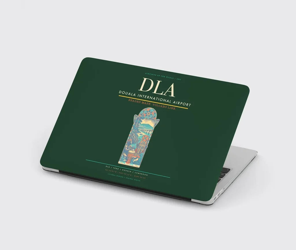 Douala International Airport (DLA) design on dark green MacBook case