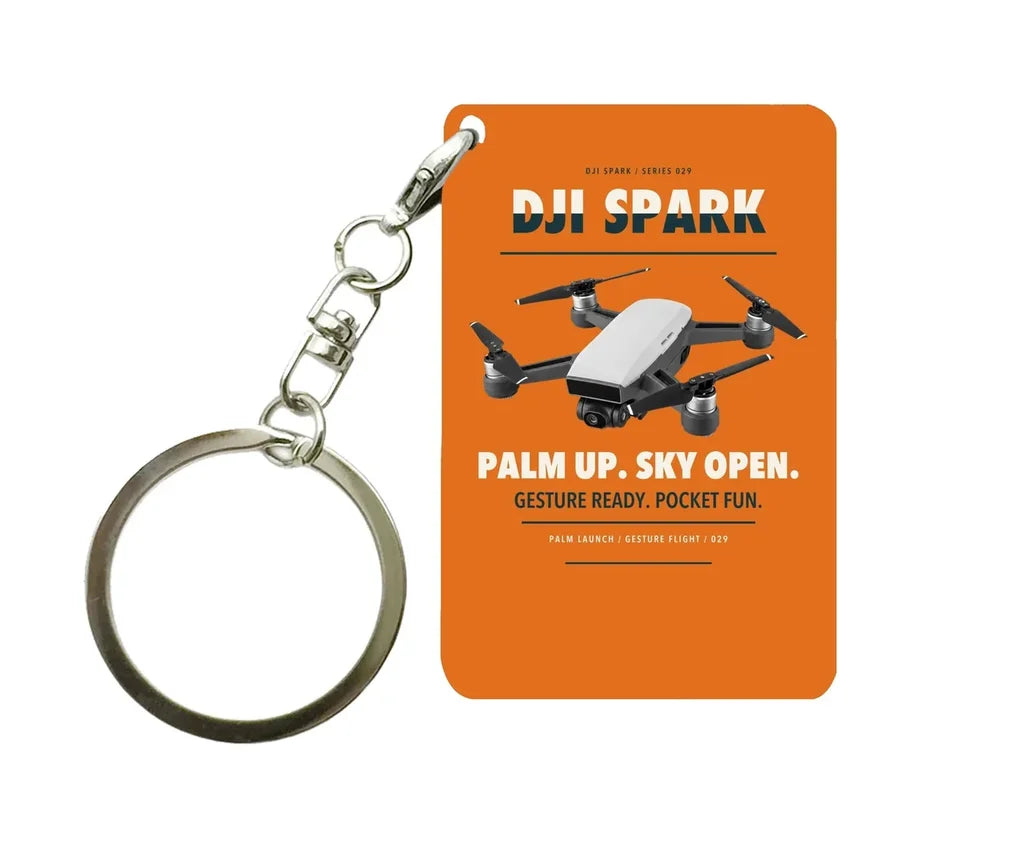 DJI Spark Key Chain design on orange key chain