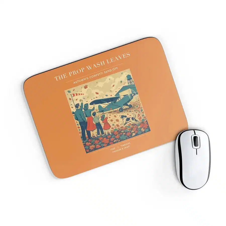 VINTAGE G4450 - The Prop Wash Leaves - Designed Mouse Pads design on orange rectangle