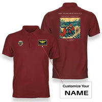 Thumbnail for VINTAGE G4281 - The Snowshoe Rescue - Double-Side Polo T-Shirt design on red+name