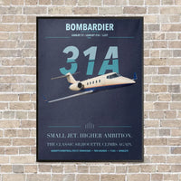 Thumbnail for Bombardier Learjet 31A vertical canvas print - framed - navy blue background