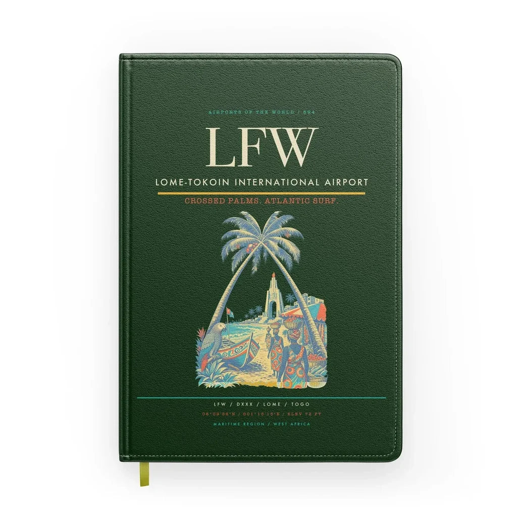 Lome-Tokoin International Airport (LFW) design on dark green notebook