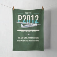 Thumbnail for Tecnam P2012 Traveller design on dark green towel