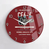 Thumbnail for CF6-6 design on dark red no frame wall clock