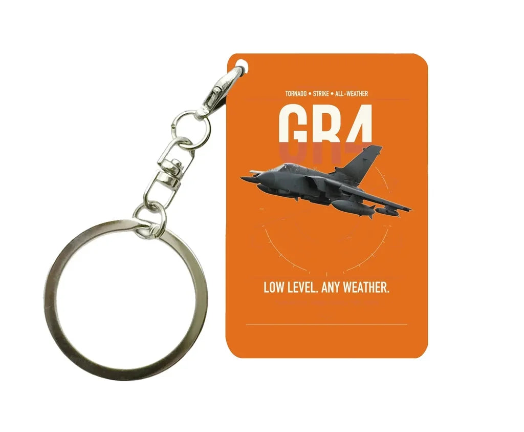Panavia Tornado GR4 design on orange designed key chain, double-side print