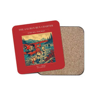 Thumbnail for The Salmon Run Charter - Designed Coasters design on red 1-piece