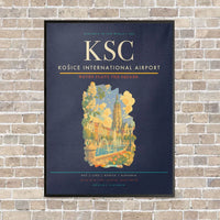 Thumbnail for Košice International Airport KSC vertical canvas print - framed - navy blue background