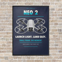Thumbnail for DJI Neo 2 vertical canvas print - framed - navy blue background