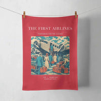 Thumbnail for VINTAGE G4048 - The First Airlines - Designed Towels design on red