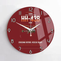 Thumbnail for Kaman HH-43B Huskie design on dark red no frame wall clock