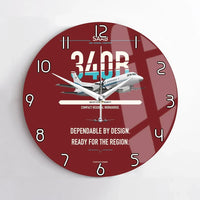 Thumbnail for Saab 340B design on dark red no frame wall clock