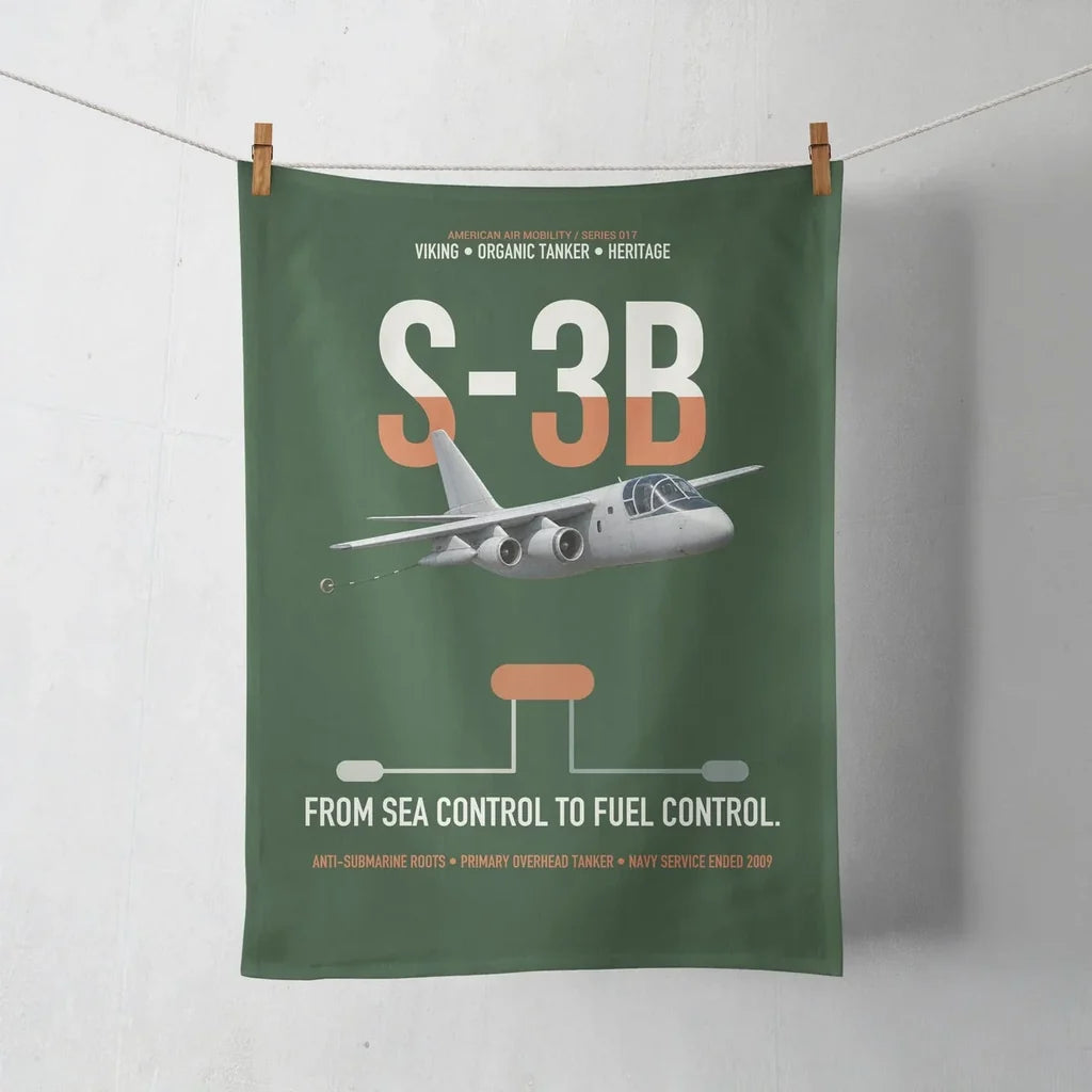 S-3B Viking design on dark green towel