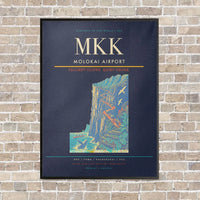 Thumbnail for Molokai Airport MKK vertical canvas print - framed - navy blue background
