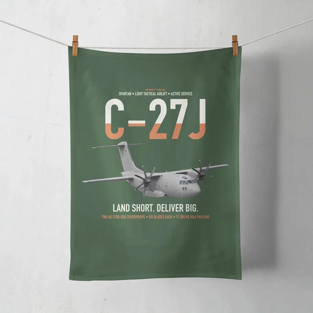 C-27J Spartan design on dark green towel