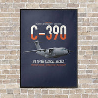 Thumbnail for C-390 Millennium vertical canvas print - framed - navy blue background