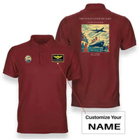 Thumbnail for VINTAGE G4307 - The Ocean Liner Rivalry - Double-Side Polo T-Shirt design on red+name