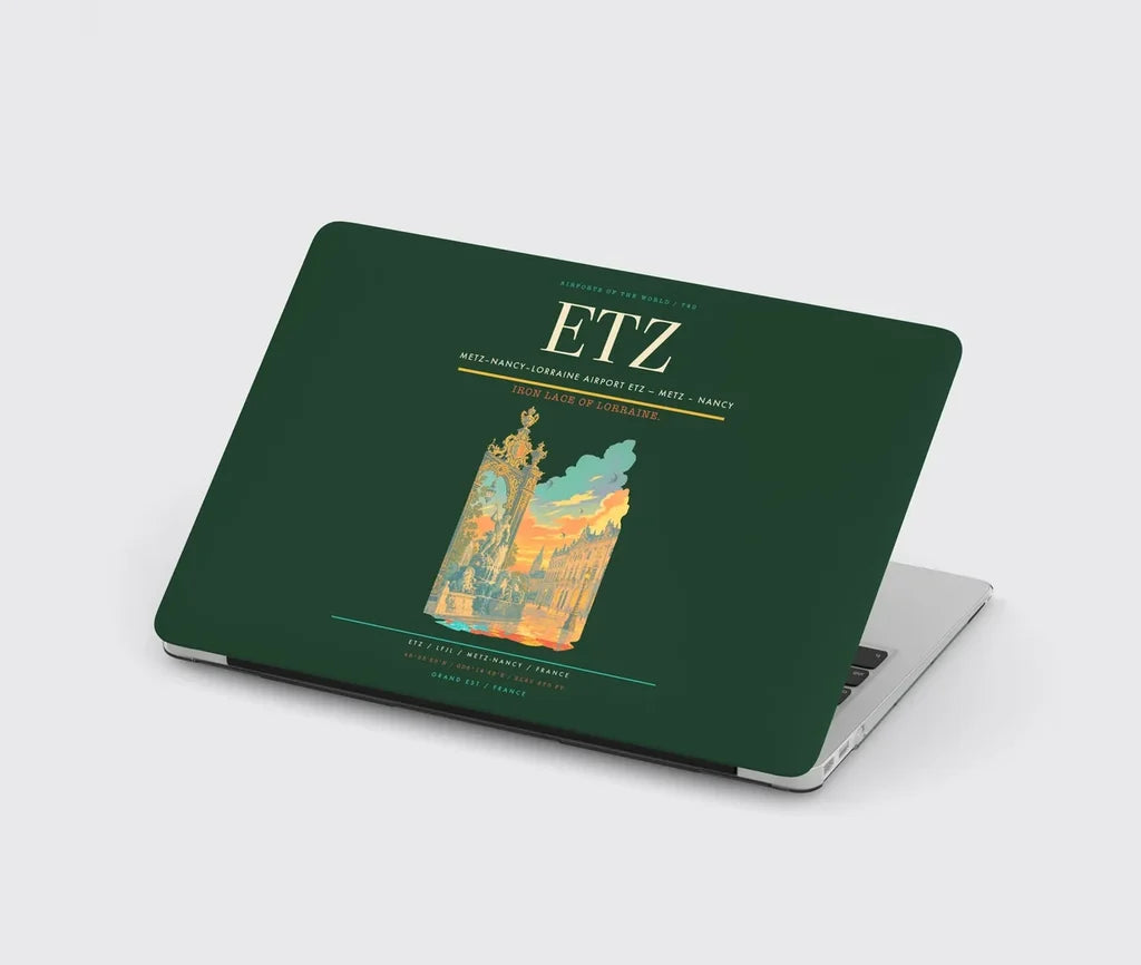 Metz–Nancy–Lorraine Airport (ETZ) design on dark green MacBook case