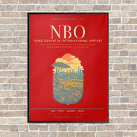 Thumbnail for Jomo Kenyatta International Airport Nairobi NBO - Canvas Framed - Red