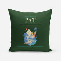 Thumbnail for Jay Prakash Narayan International Airport (PAT) design on dark green pillow