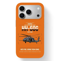 Thumbnail for Sikorsky HH-60G Pave Hawk design on orange magsafe iphone case, for iPhone 17 Pro