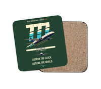 Thumbnail for Boeing 777-200LR design on dark green 1 piece coaster