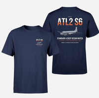 Thumbnail for Atlantique 2 Standard 6 design on navy blue double-side t-shirt, double-side print